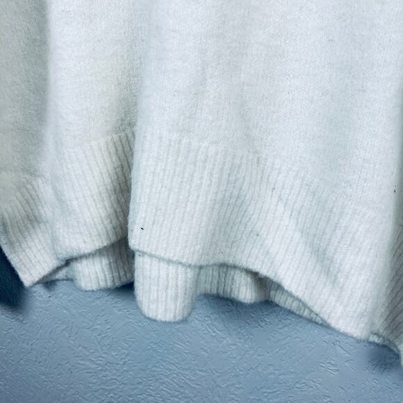 Cable Stitch Sweater Crewneck Slouchy Oversized Long Sleeve Soft Cream - XS - Picture 3 of 5